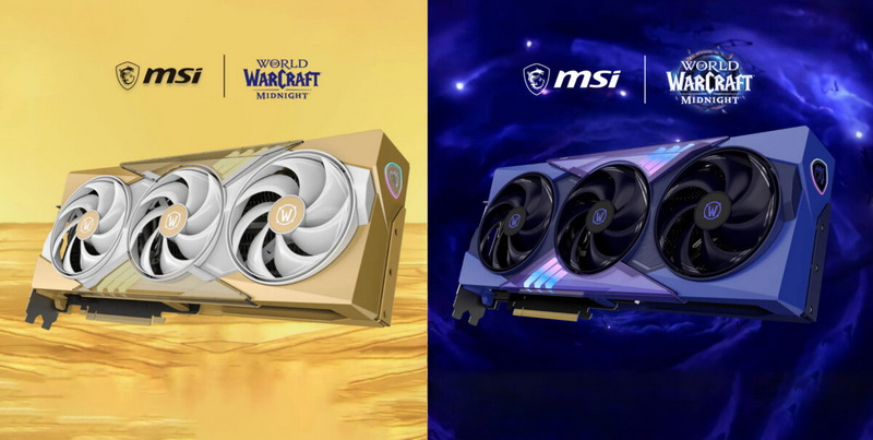 MSI представила новые карты GeForce RTX 5070 в версиях Light Edition и Void Edition, вдохновлённые World of Warcraft: Midnight