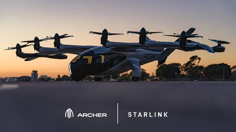 Archer Aviation использует спутники Starlink от SpaceX для поддержания связи с воздушными такси