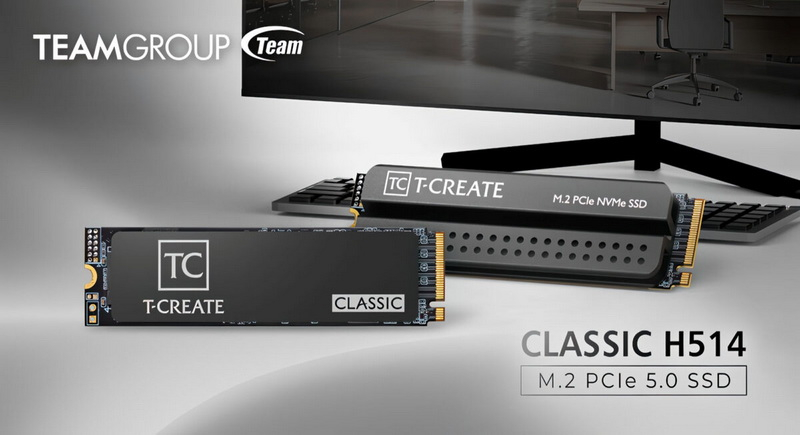 TeamGroup выпустила SSD T‑Create Classic H514 PCIe 5.0, рассчитанный на локальные нагрузки ИИ: объём до 4 ТБ и скорость чтения до 14 200 МБ/с
