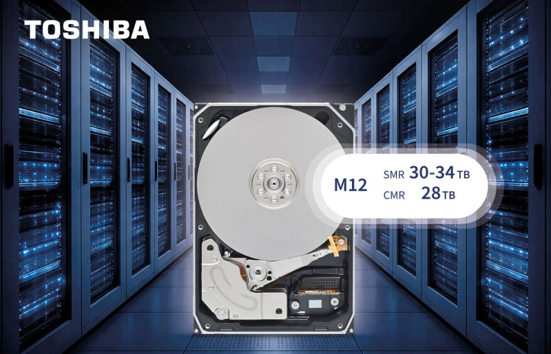 Toshiba запустила поставки 3,5‑дюймовых HDD с SMR и емкостью от 30 до 34 терабайт.