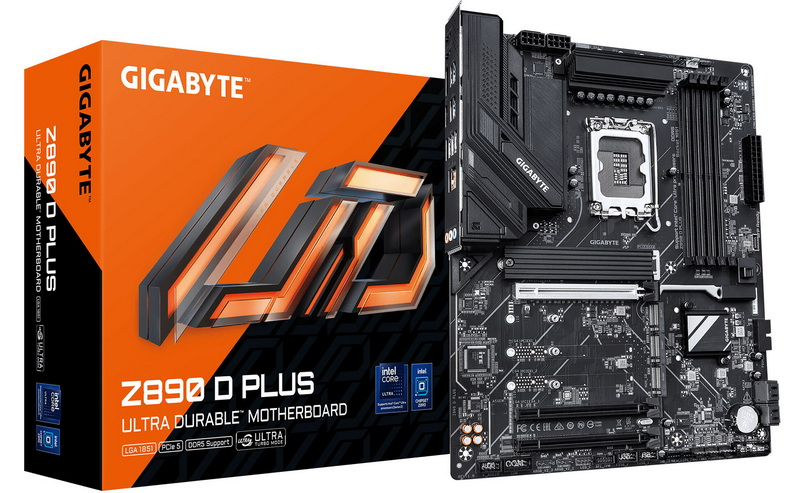 Gigabyte представила минималистическую материнскую плату Z890 D Plus для флагманского процессора Intel Z890