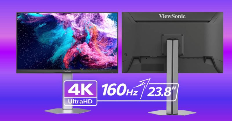 ViewSonic представила новый 23,8‑дюймовый 4K‑IPS монитор с частотой 160 Гц для геймеров