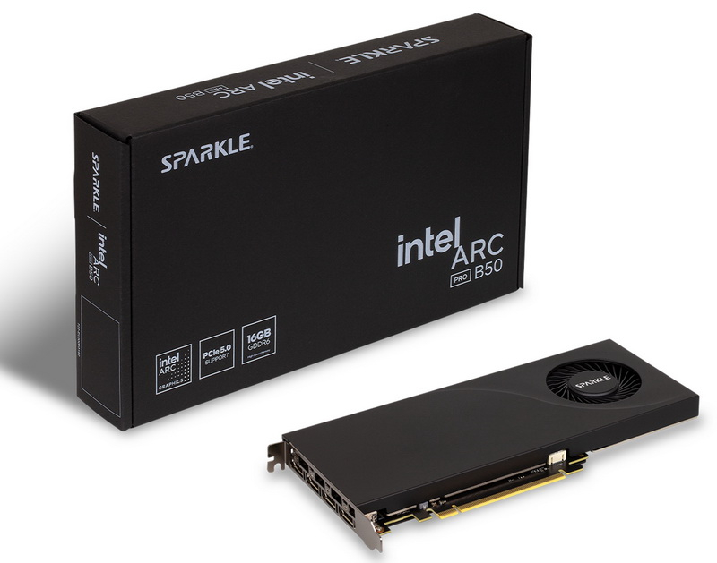 Sparkle представила тонкую видеокарту Arc Pro B50 Blower с «турбиной» для рабочих станций