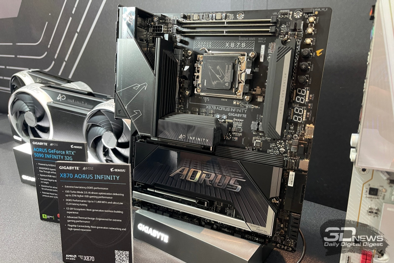 Gigabyte запустила платы X870E Aorus Infinity Next с уникальными пористыми радиаторами и X870 Aorus Infinity, ориентированные на ускорение работы памяти