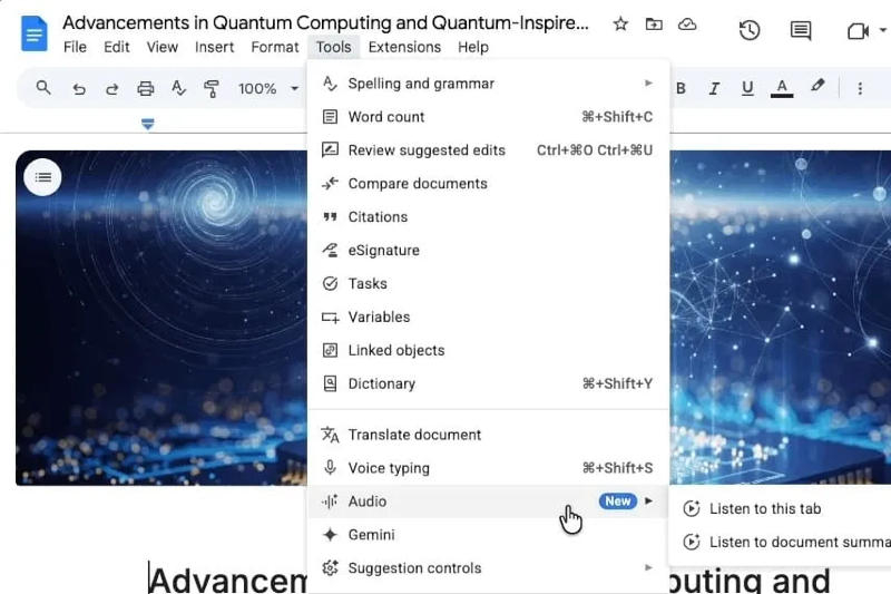 «Google Docs теперь умеют быстро резюмировать документы»